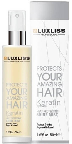 

Кератиновый спрей блеск для волос Luxliss Keratin Heat Protecting Shine Mist 50 мл