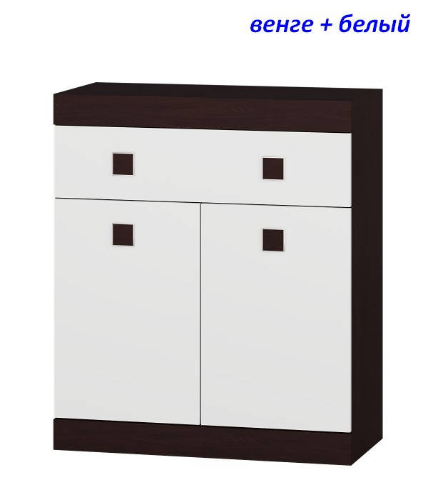 

Комод с дверями и ящиком Соната-4 венге темный + белый