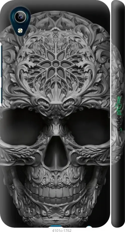 

Чехол на Vivo Y91C skull-ornament "4101c-1762-10746", Серый