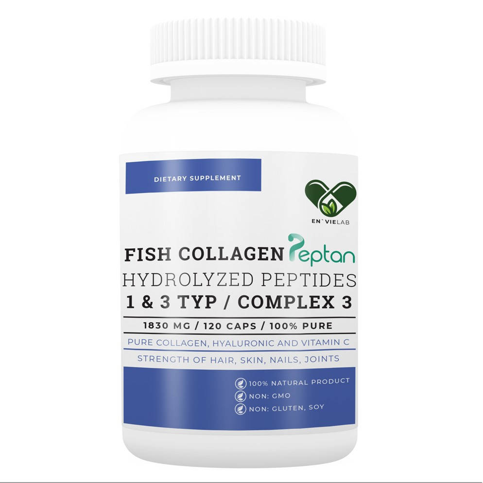 

Коллаген с гиалуроновой кислотой и витамином С En`vie Lab COMPLEX 3 FISH | 1830 мг. (120 капс)