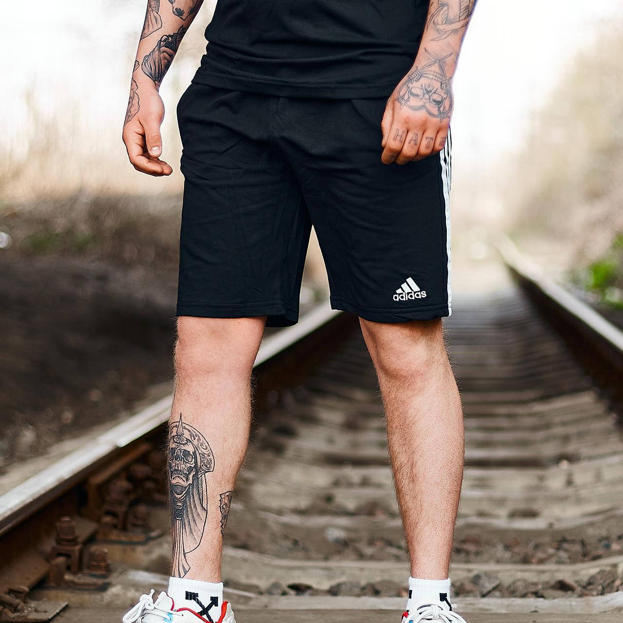 

Шорты Adidas Round xx black мужские летние | Спортивные шорты мужские трикотажные на лето ЛЮКС качество, Черный