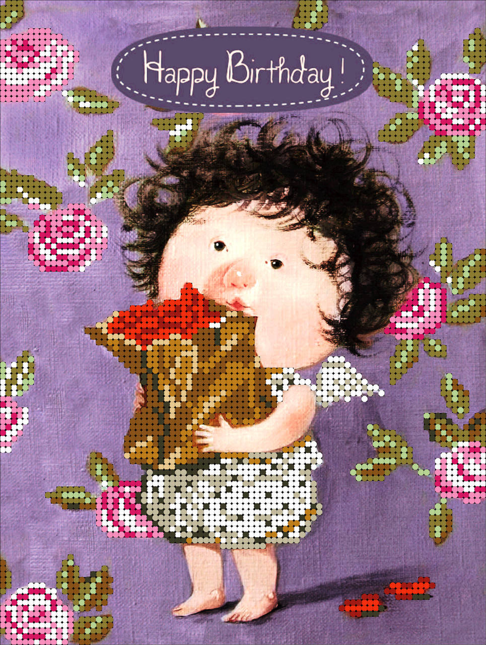 

Вышивка бисером, Канва схемы картины Гапчинская С Днем рожденья