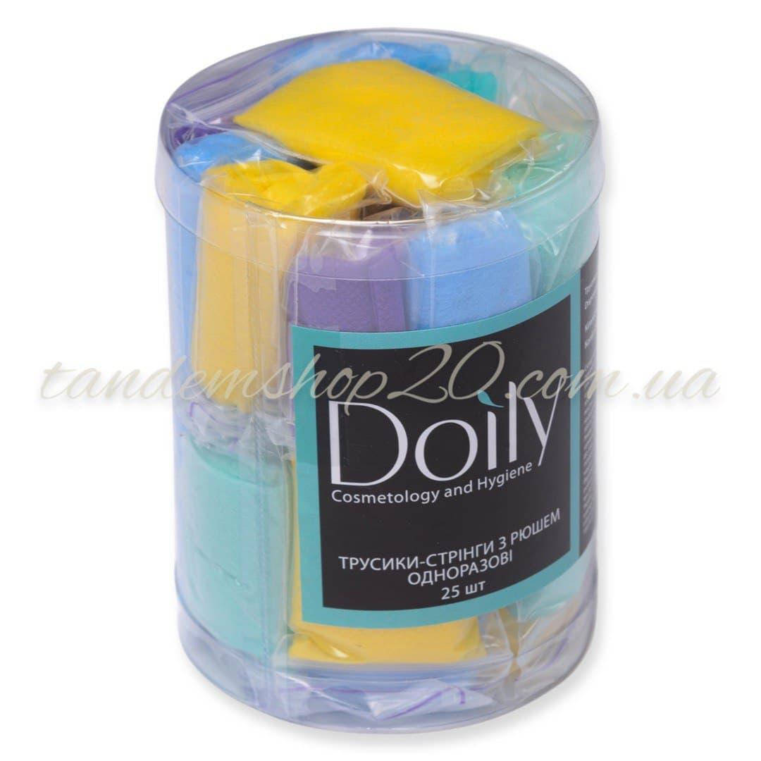 

Трусики стринги одноразовые женские 25 шт/уп разноцветные c рюшами