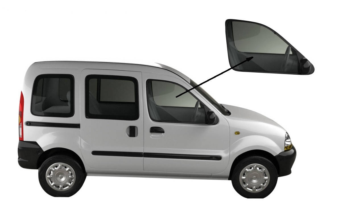 

Боковое стекло Renault Kangoo 1998-2008 переднее опускное правое