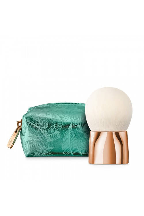 

Kiko Milano Unexpected Paradise Mini Powder Brush Кісточка для пудри з синтетичного ворсу і міні-косметичка