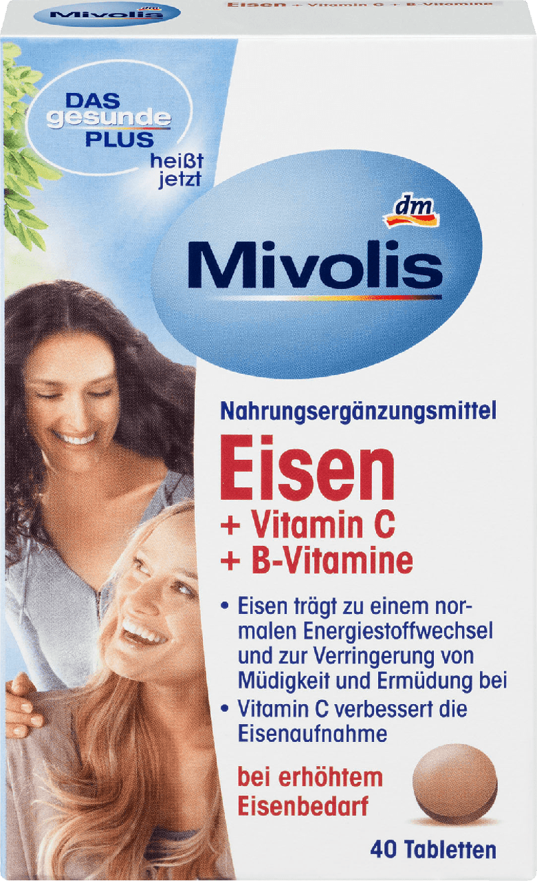 

Биологически активная добавка Mivolis Eisen, Vitamin C, Vitamin B12, Vitamin B6, 40 шт.