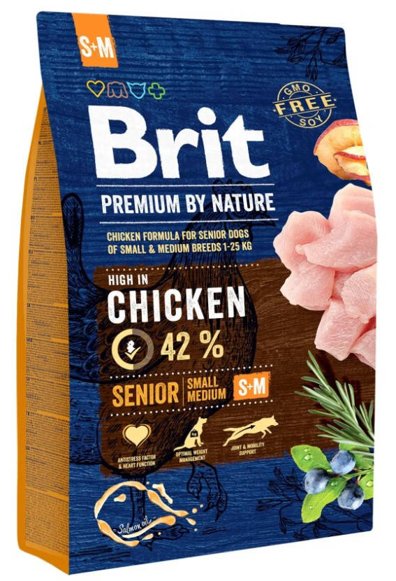 

Brit Premium Senior S + M 3кг- для стареющих собак мелких и средних пород