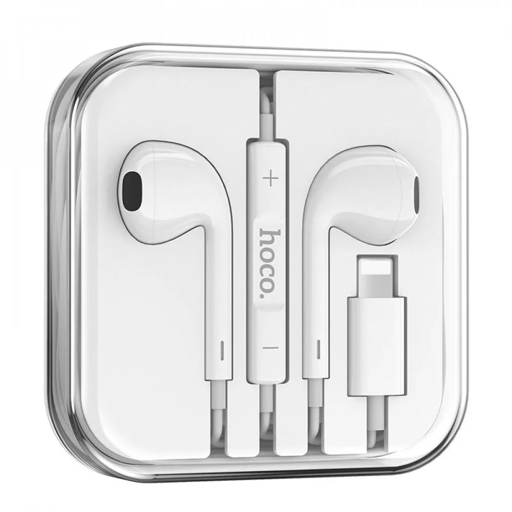 

Наушники проводные вкладыши с микрофоном гарнитура Lightning для iPhone HOCO M80 Белый