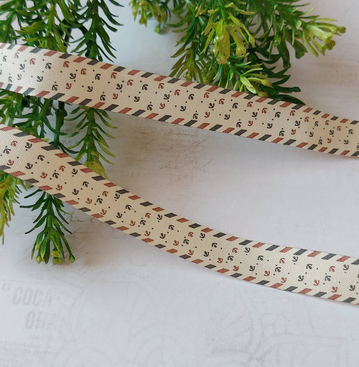 

Лента с узором, якорь. Ш - 1,5 см