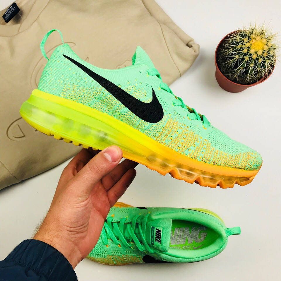 

Мужские кроссовки Nike Air Flyknit Max 2014 "Orange/Green", Зелёный