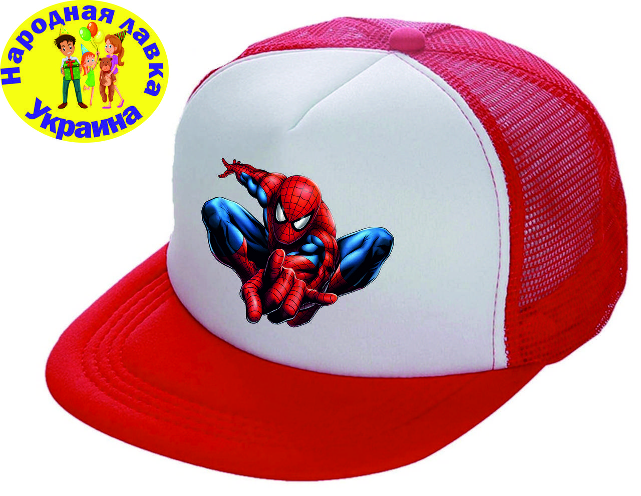 

Кепка тракер с сеткой Спайдермен Spider-Man. ВЫСОКОЕ КАЧЕСТВО, Красный