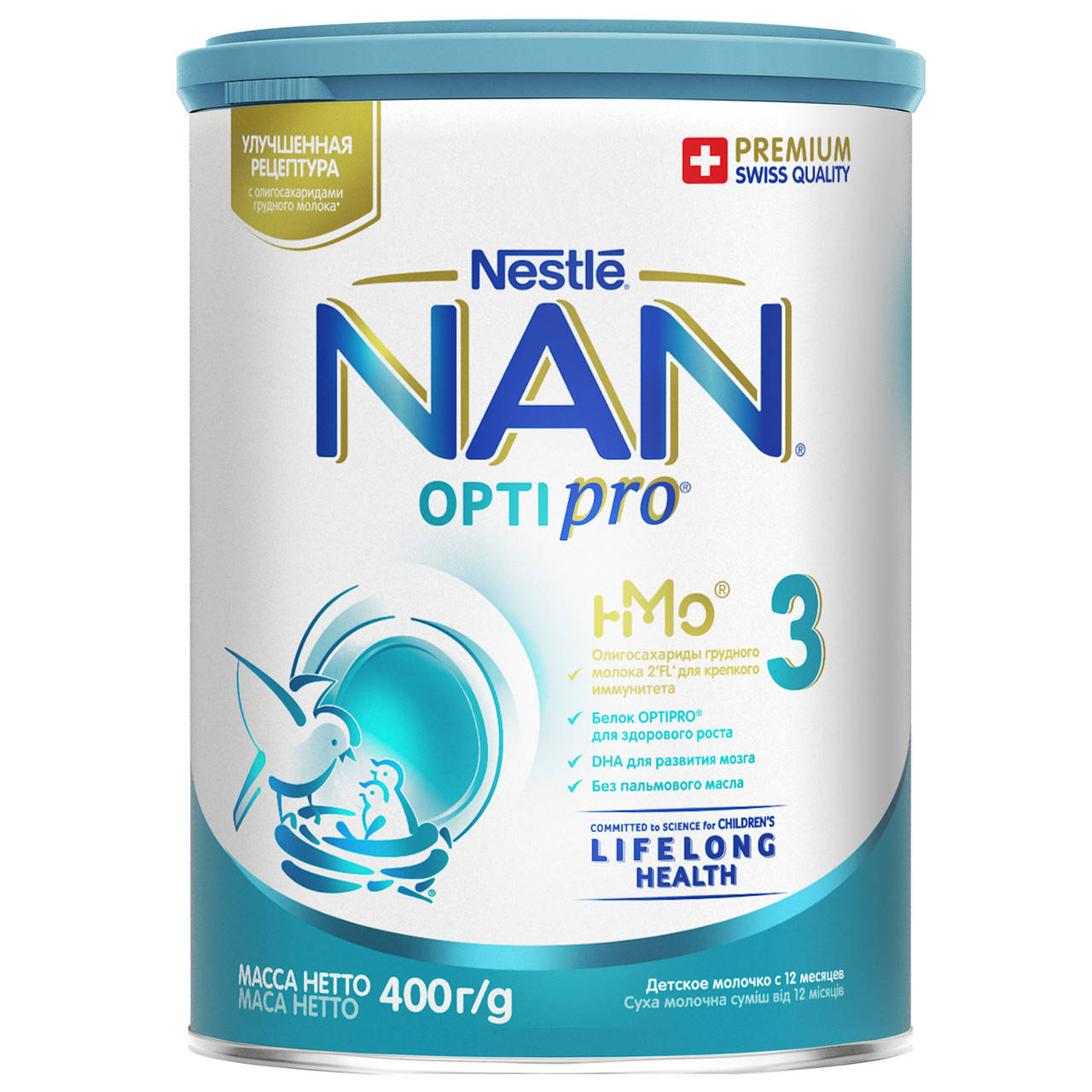 

NAN 3 OPTIPRO (НАН) Сухая молочная смесь ОГМ, 400г