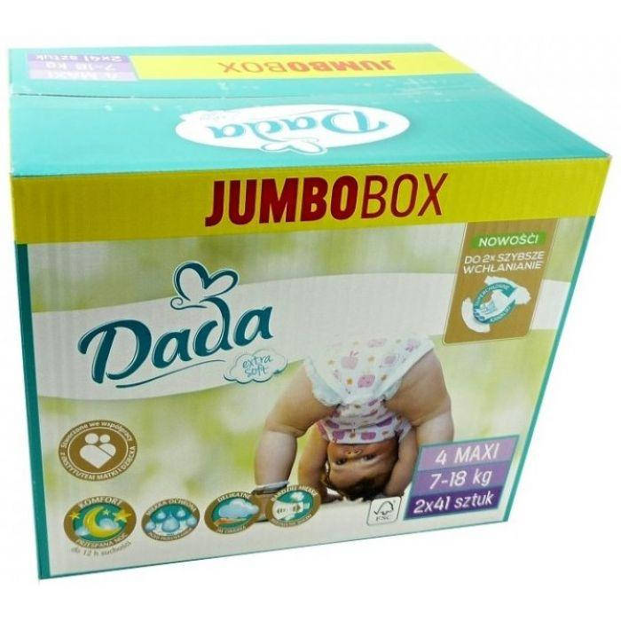 

Подгузники DADA Extra Soft Jumbo Box 4 Maxi (7-18 кг), 82 шт, Алый