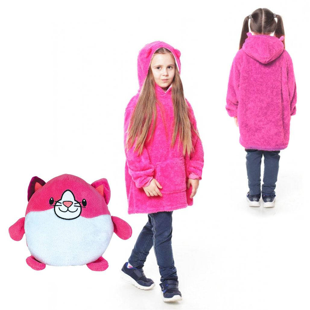 

Детская толстовка с балахоном Huggle Hoodie / Худи игрушка Розовый