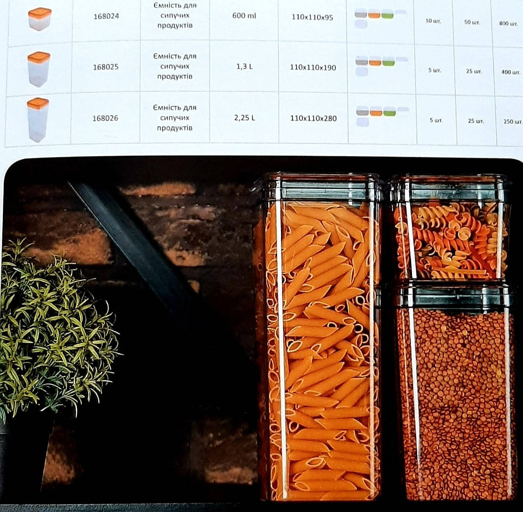 

Ємність для сипких продуктів 0,6 л, Разные цвета
