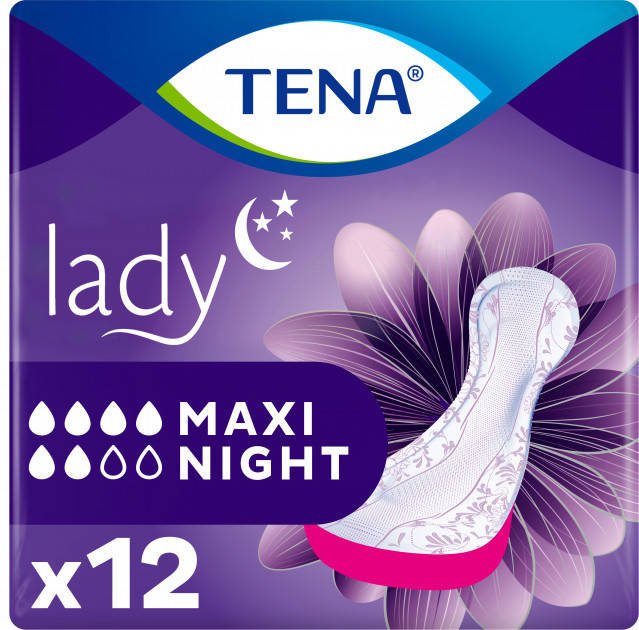 

Урологические прокладки для женщин Tena Lady Night Maxi 6 капель 12 шт