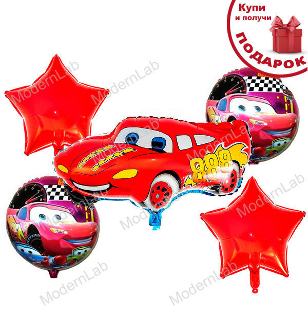

Воздушные шарики "Тачки", набор 5 шт., Красный