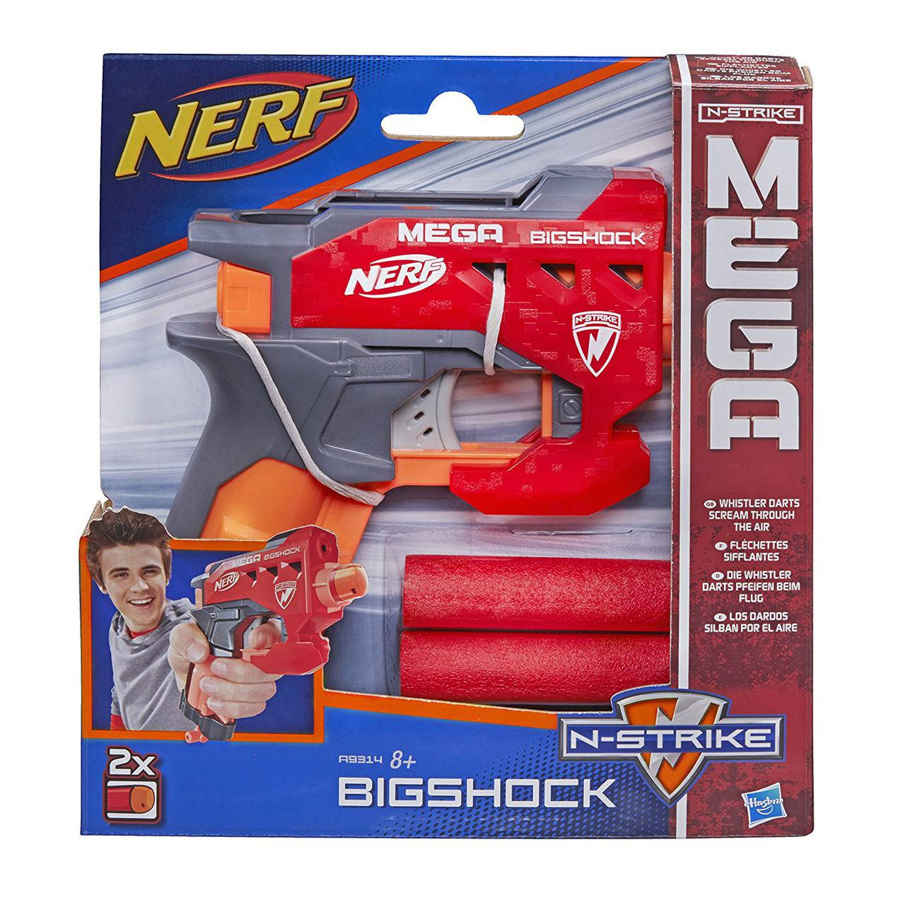 

Пистолет Нерф с большими стрелами - Bigshock, N-Strike Mega, Nerf, Hasbro, Оранжевый