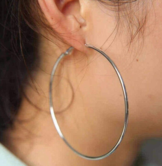 

Женские серьги-кольца, серебристые, С5830