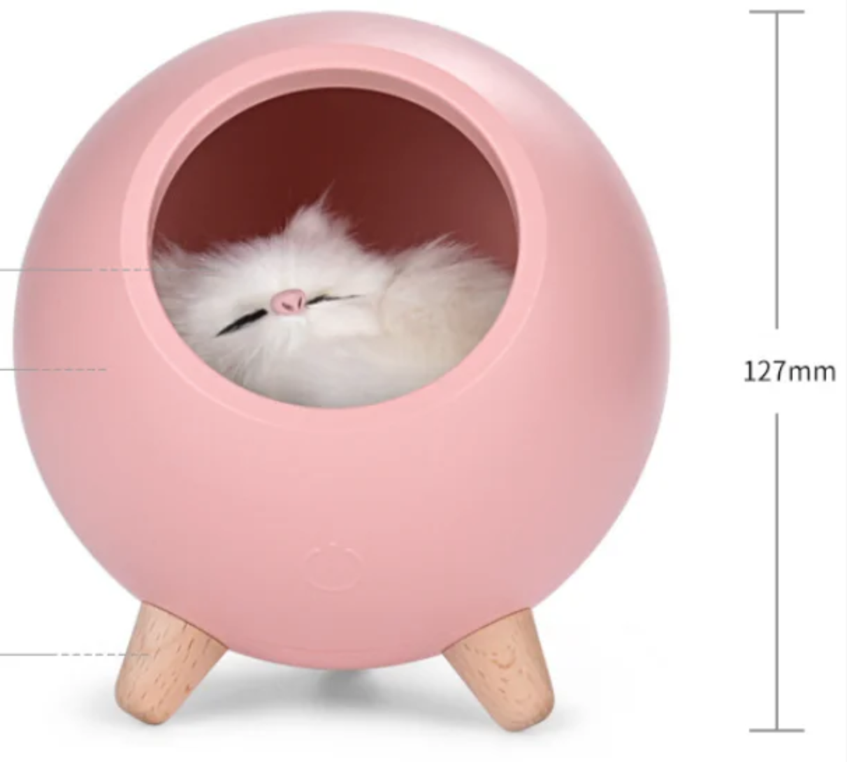 

Детский ночник Котик в домике из бука светильник с регулировкой яркости и USB-зарядкой Мятный Розовый