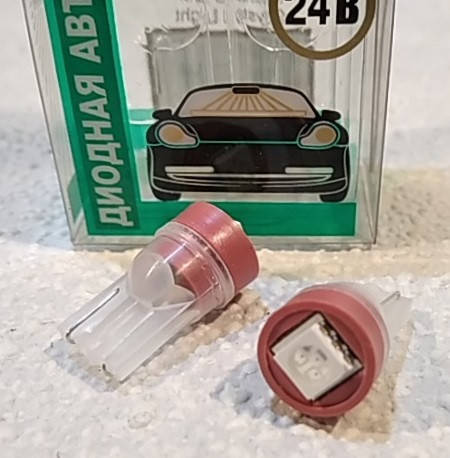 

Светодиодная авто лампа габаритов, номера Crystal Light LED W5W (красная)