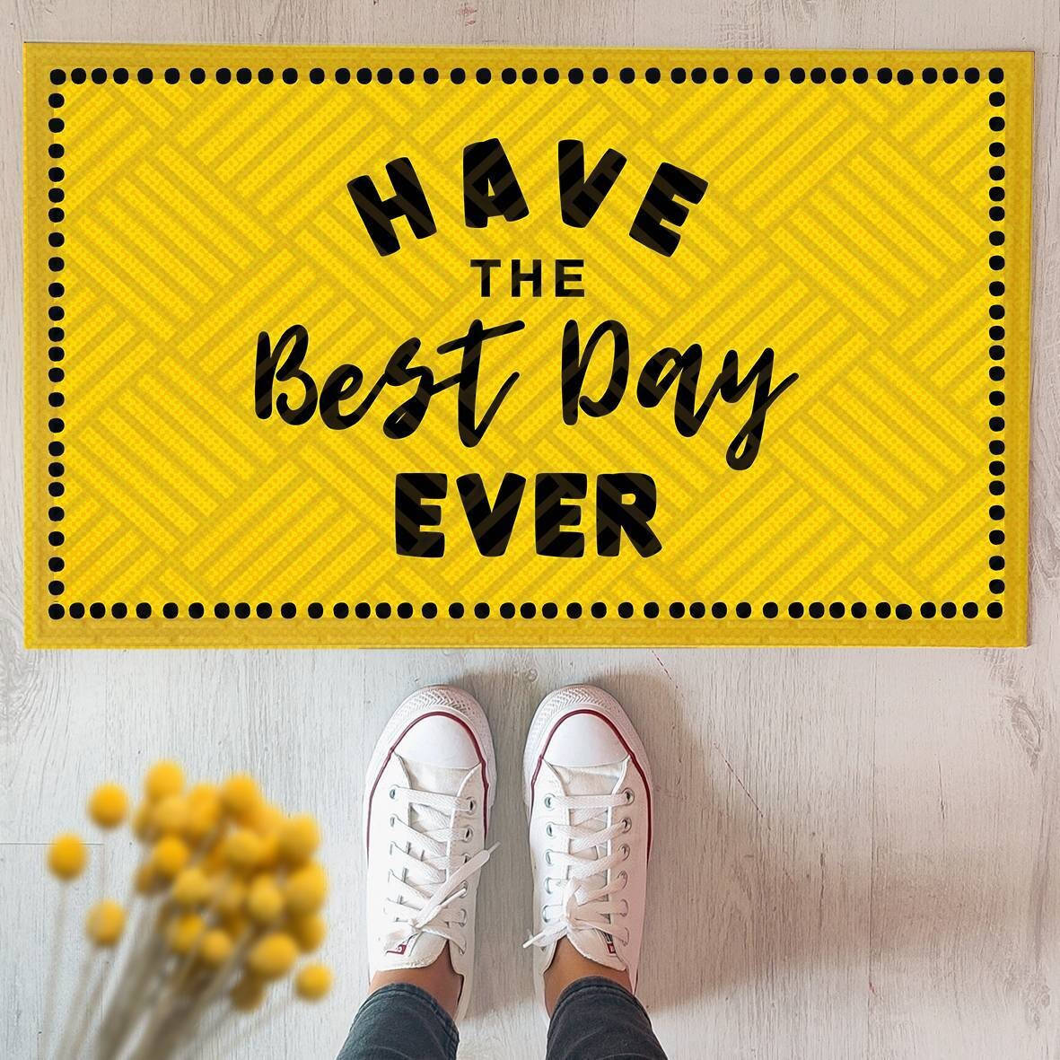 

Коврик придверный Have the best day ever 75*45*0,4 см (KOV_20S034), Желтый
