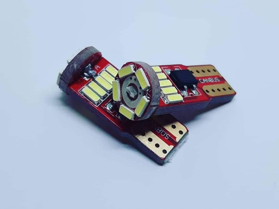 

Лампа T10(W5W)БЦ 12V LED 15х4014 CAN white обманка