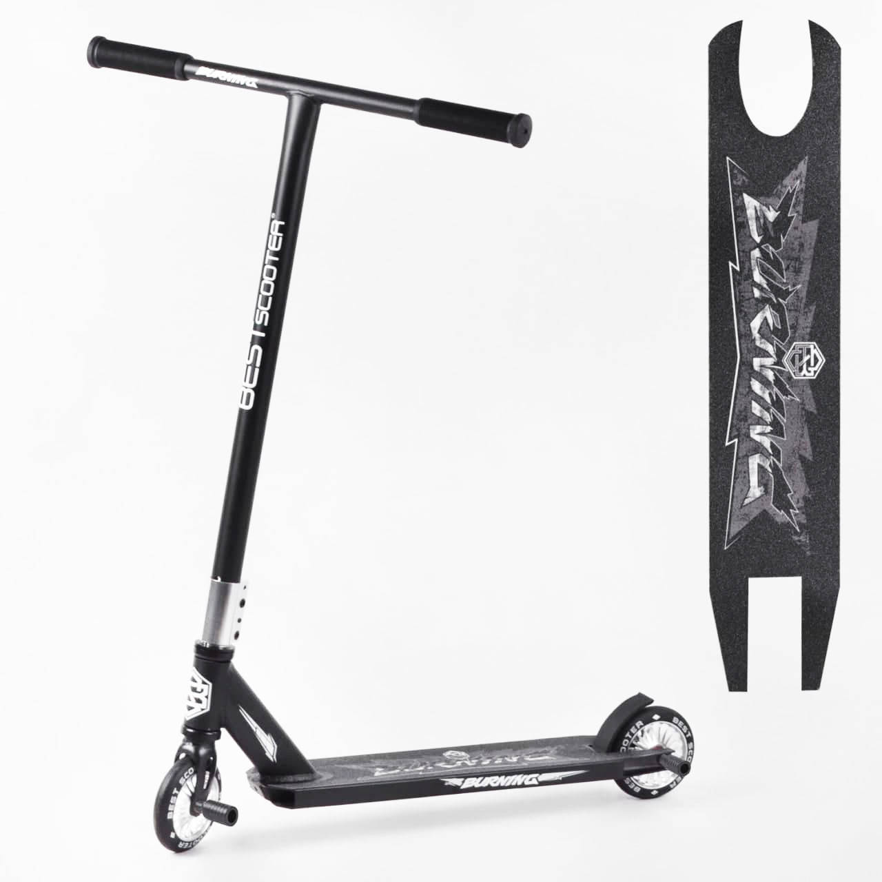 

Детский трюковый самокат 95819 Best Scooter HIC-система ПЕГИ чёрный цвет, Черный
