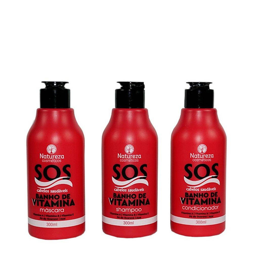 

Домашний набор Natureza SOS Banho de Vitamina (шампунь, кондиционер, маска)