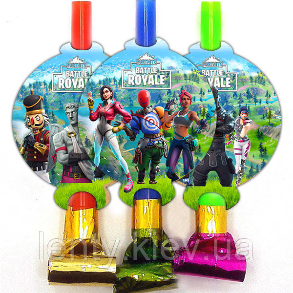 

Язычки - гудки "Фортнайт" (6 шт/уп) карнавальные малотиражные