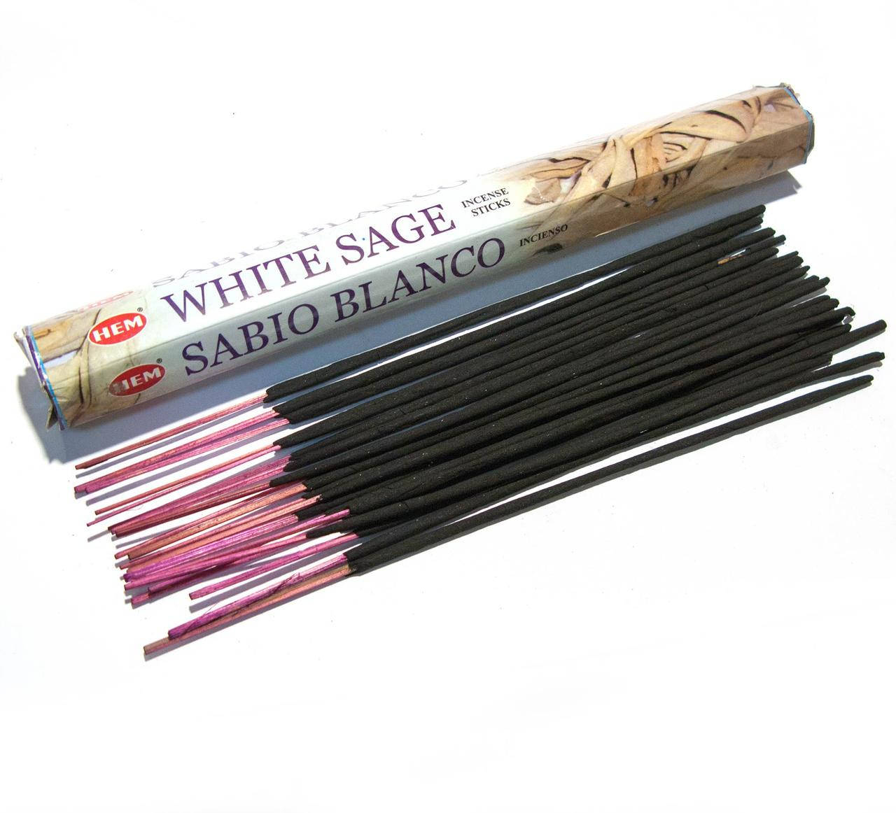 

Благовония, угольные аромапалочки White Sage (Белый шалфей, Hem)шестигранник