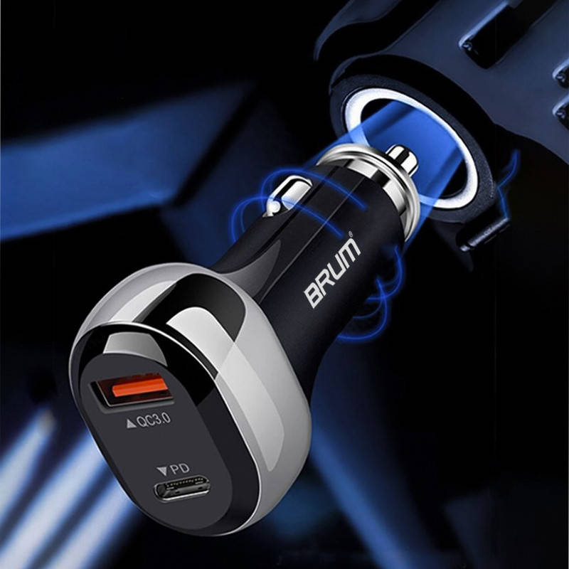 

Зарядное автомобильное BRUM BM-AQPD-001 PD+QC3.0 18W (1USB 3.1A)