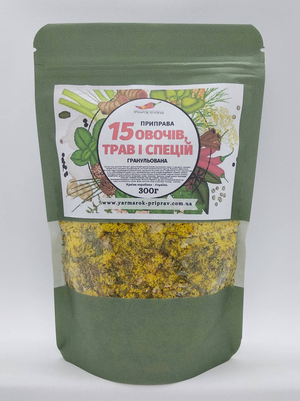 

Приправа «15 овощей, трав и специй» гранулированная, 300г
