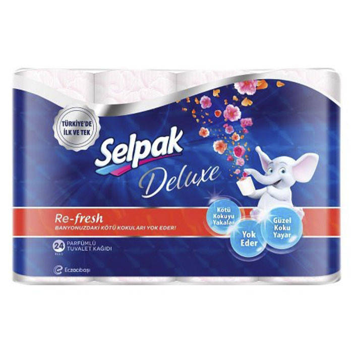 

Туалетная бумага Selpak Deluxe ароматизированая 3-х слойная 24 шт, Розовый