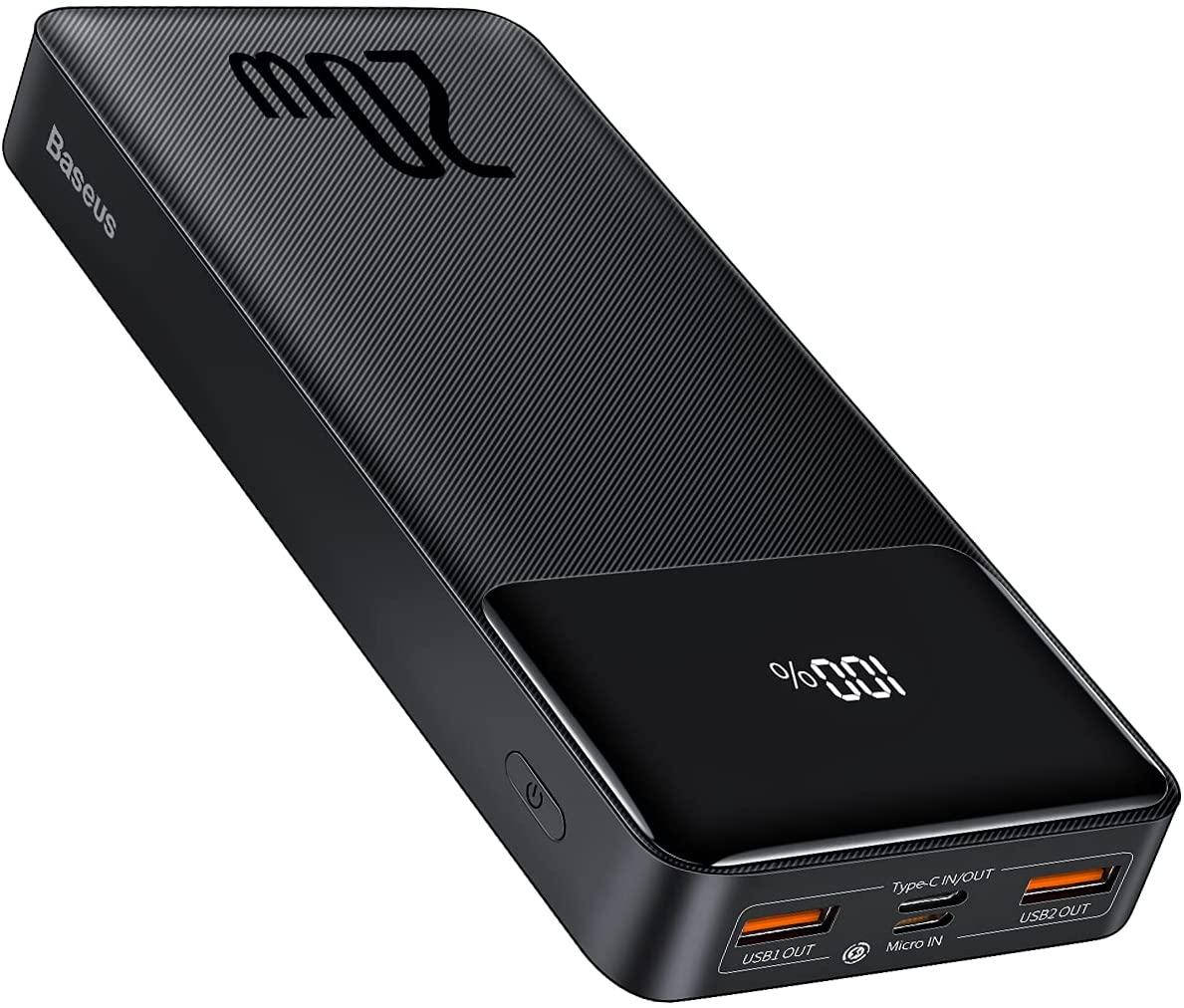 

Power Bank Baseus 20000mah 20w PD QC 4.0 Fast Charging Type-C LED (PPBD20K)