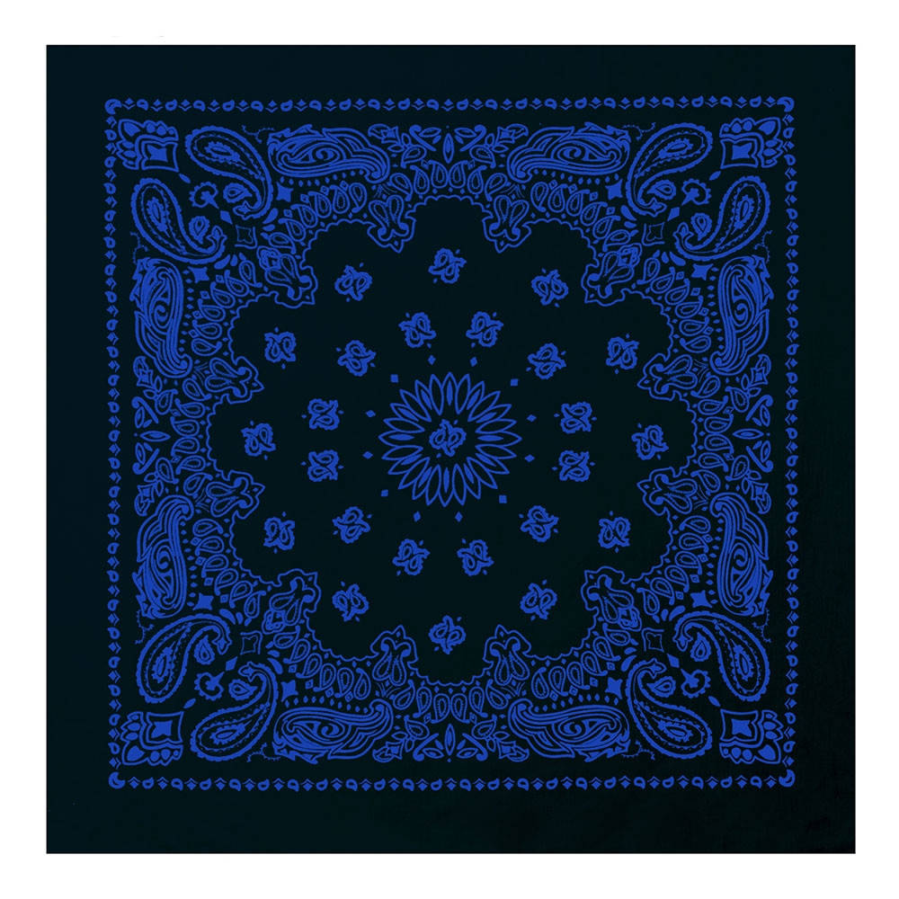 

Бандана большая черная с синим классическим рисунком BANDANA 70х70 см, Голубой