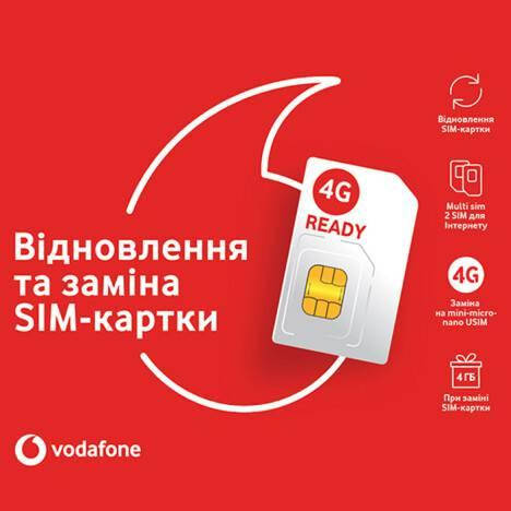 

Стартовый пакет Vodafone Замена SIM 2018