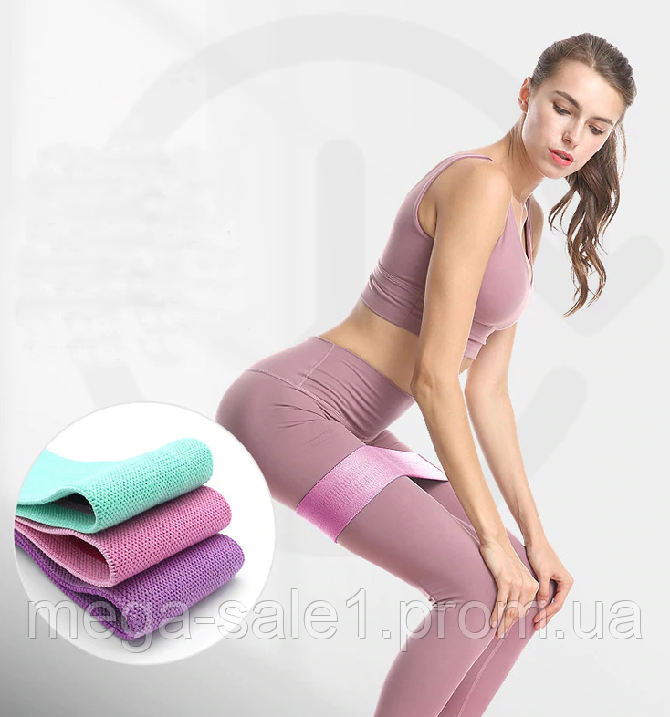 

Тканевые резинки для спорта и фитнеса набор 3 штуки Hip Resistance Band 3