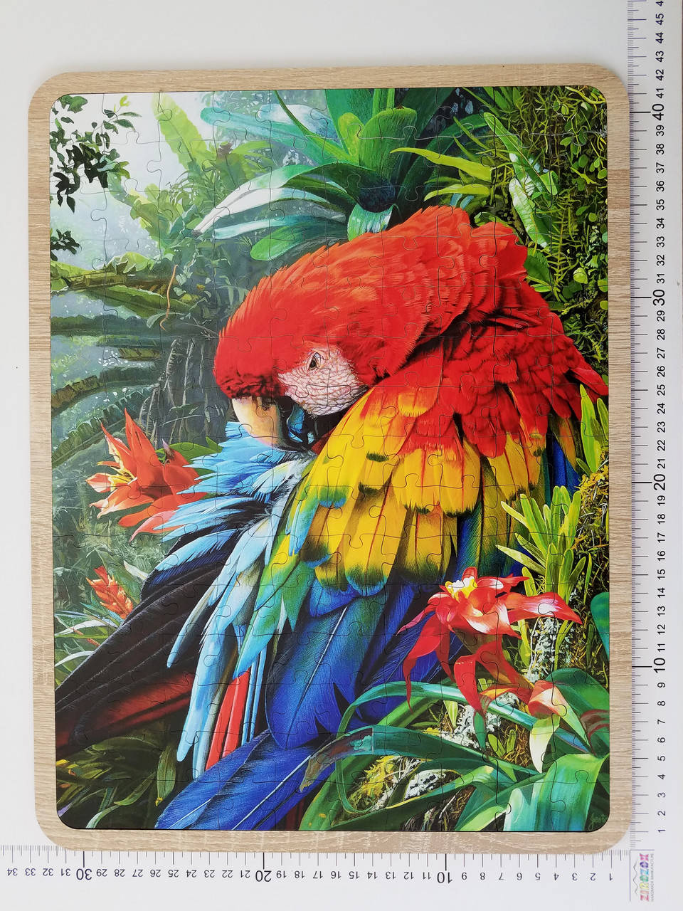 

Деревянный пазл с подставкой Попугай Ара 150 элементов в подарочной коробке 42х33 см. Эко-пазл картинка