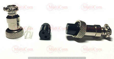 

01-06-001. Гнездо MIC 322 mini под кабель, 2pin, диам.-12мм