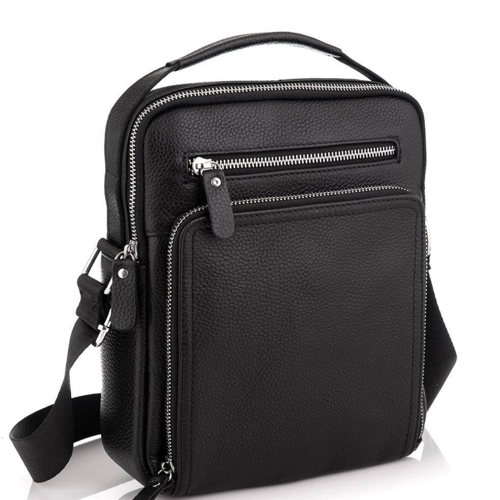 

Мужская качественная кожаная сумка через плечо Tiding Bag A25-1278A, Черный