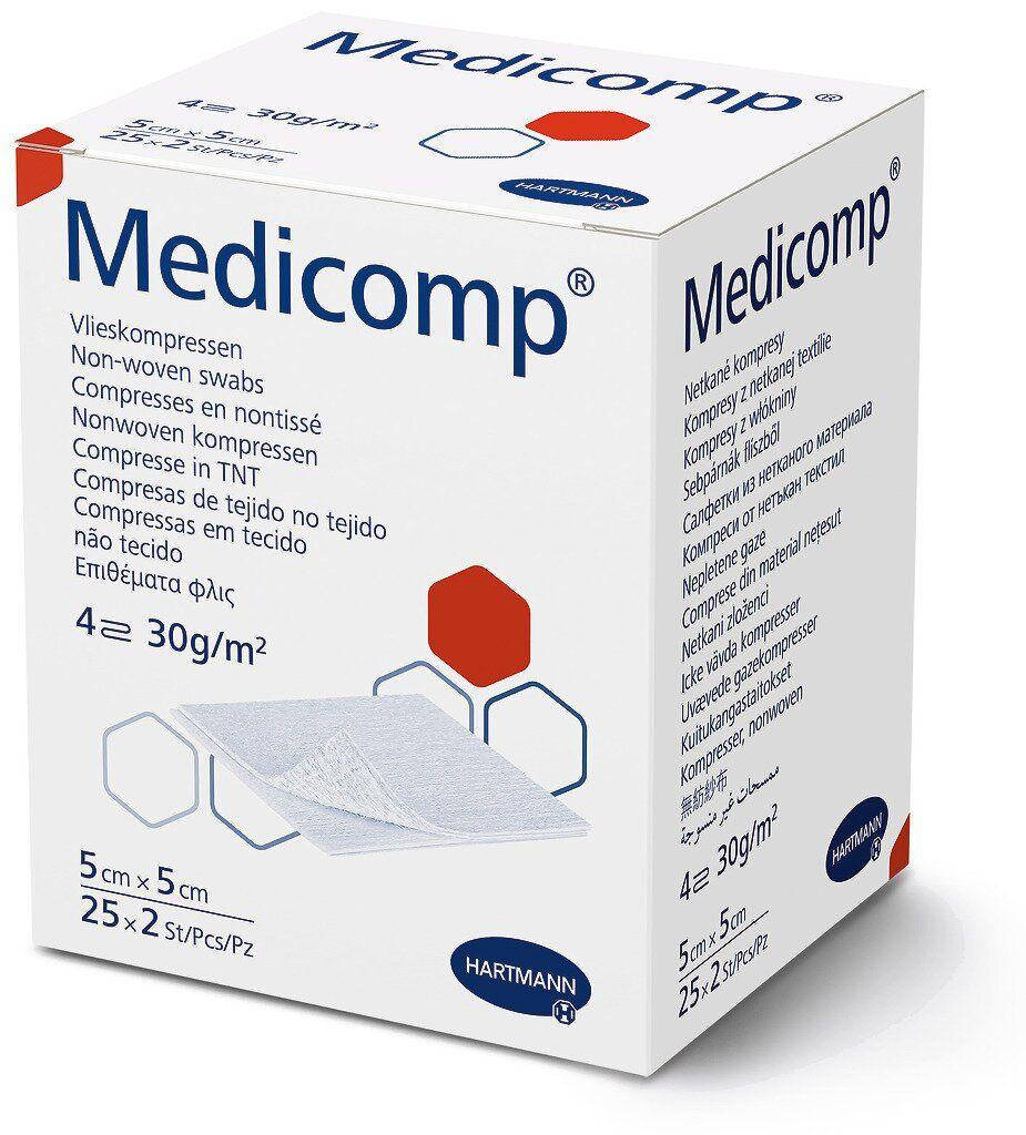 

Medicomp 5 х 5 см - стерильные салфетки из нетканого материала 2х25шт