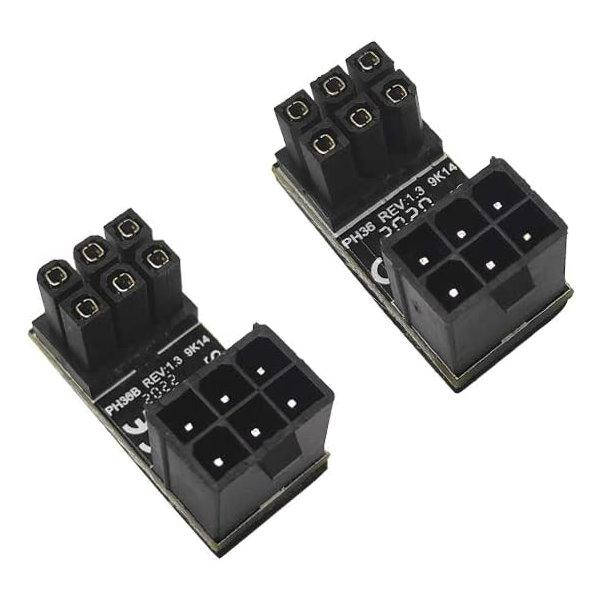 

Комплект переходников PCI-E 6pin видеокарты 180 градусов. Вверх, вниз