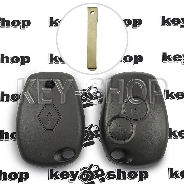 

Ключ RENAULT Kangoo, Clio (корпус Рено Канго, Клио) 2 кнопки, под лезвие VA2