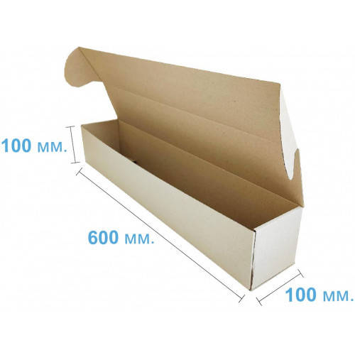 

Коробка картонная самосборная 600*100*100, коробка длинная бурая микрогофрокартон, коробка тубус, Коричневый