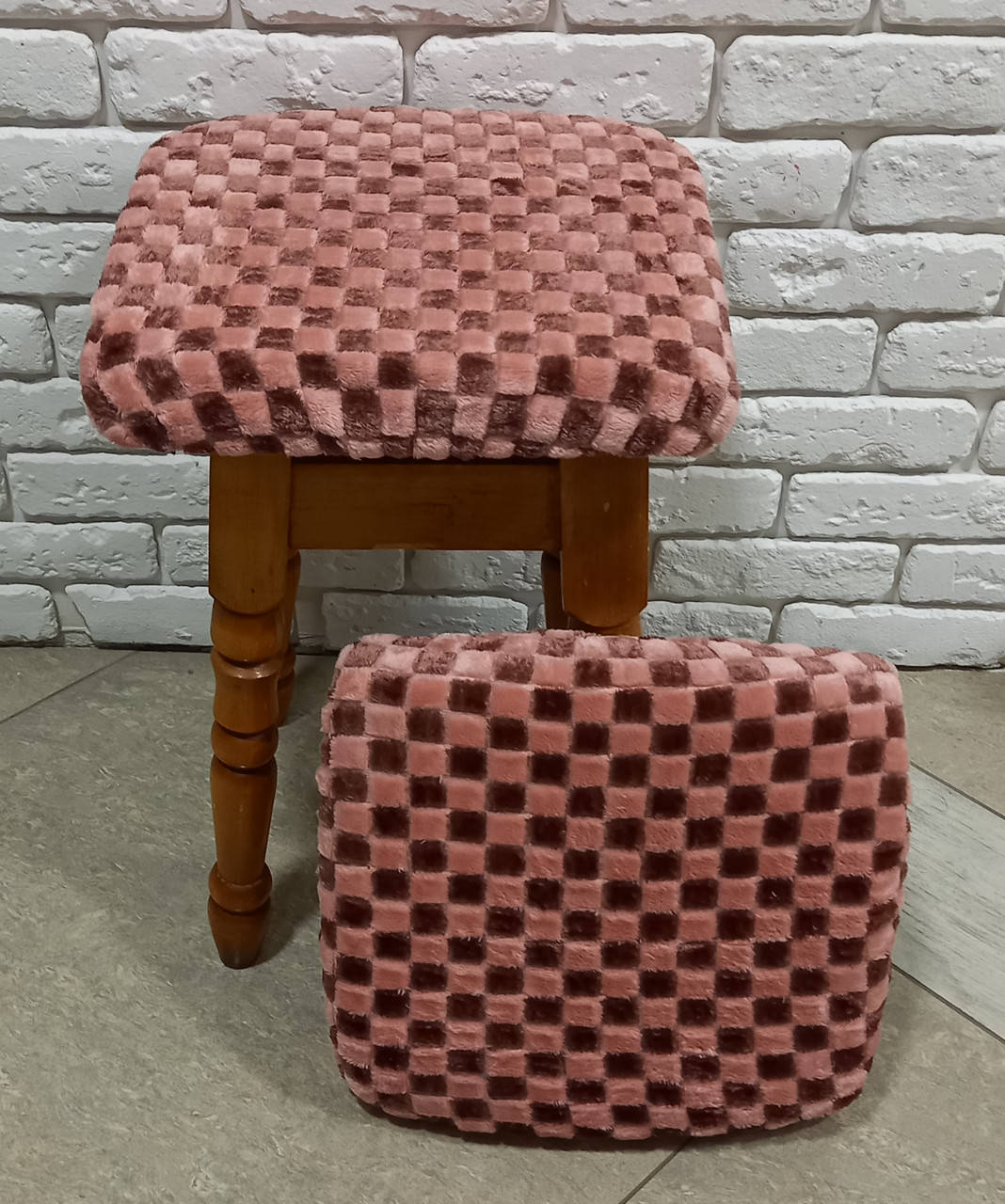 

Чехол - подушка на табурет, меховые комплект 4шт.