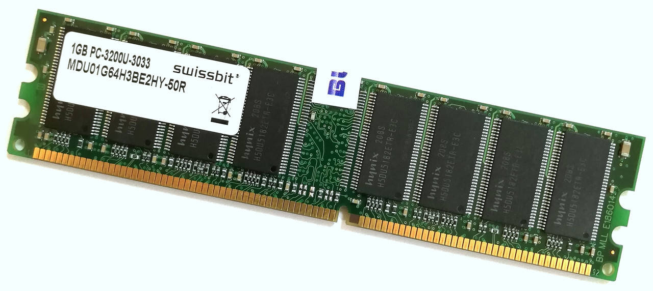 

Оперативная память Swissbit DDR 1Gb 400MHz 3200U CL3 2.6V (MDU01G64H3BE2HY-50R) Б/У