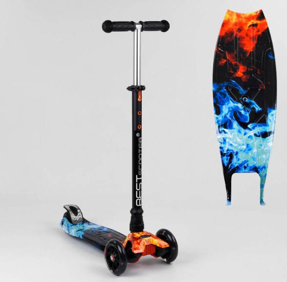 

Самокат Best Scooter MAXI трубка руля алюминиевая, со светящимися колесами