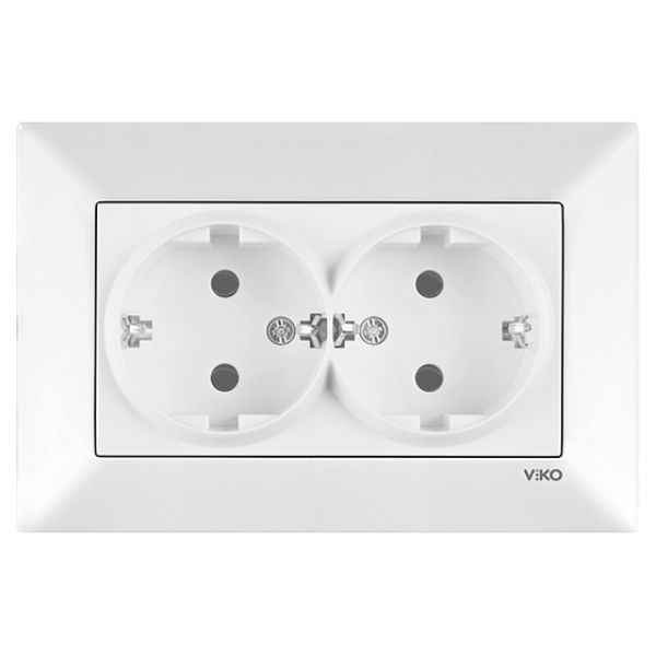 

Розетка двойная VIKO Meridian (с заземлением) Белая (90970056-WH)