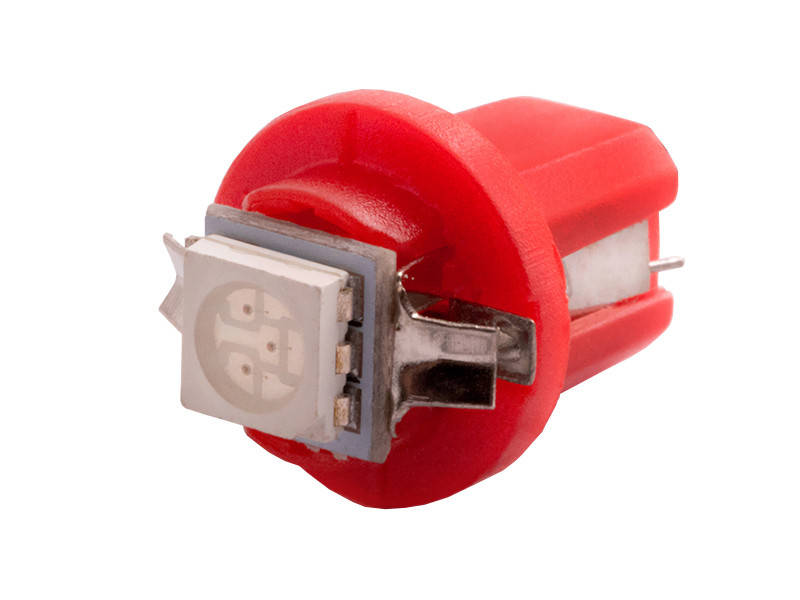 

Светодиодная автолампа T5 W1.2W B8.5d 12В SMD5050-1led красный